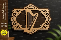 Decorative Harp Frame Laser Cut Svg Design decorative harp Product Image 1