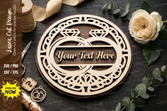 Mandala Name Frame laser Cut svg Cutting file mandala name Product Image 1