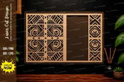 Geometric Rectangle Frame Laser Cut SVG Design geometric Product Image 1