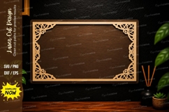 Elegant Rectangle Border Laser Cut SVG Design rectangle Product Image 1