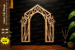 Geometric Arch Frame Laser Cut SVG Design geometric arch svg Product Image 1
