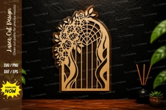 Floral Window Arch Laser Cut SVG Design window arch svg Product Image 1
