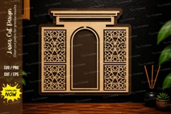 Decorative Arch Door Laser Cut SVG Ornamental Wall Art decor Product Image 1