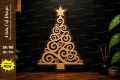 Swirl Christmas Tree Laser Cut SVG Design swirl christmas Product Image 1