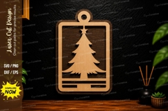 Rectangle Christmas Ornament Laser Cut SVG Design rectangle Product Image 1