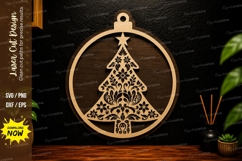 Floral Christmas Tree Ornament Laser Cut SVG floral Product Image 1