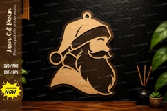 Minimal Santa Claus Laser Cut SVG Design minimal santa svg Product Image 1