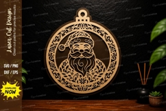 Vintage Santa Ornament Laser Cut SVG Design vintage santa Product Image 1