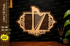 Decorative Harp Frame Laser Cut SVG Design harp frame svg Product Image 1