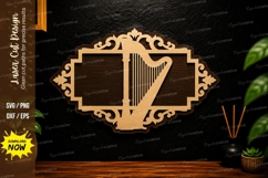 Rectangle Harp Frame Laser Cut SVG Design harp frame svg Product Image 1