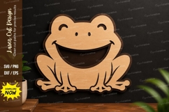 Cute Frog Laser Cut Svg Design frog svg, cute frog decor Product Image 1