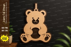 Teddy Bear Ornament Laser Cut Svg Design teddy bear svg,bear Product Image 1