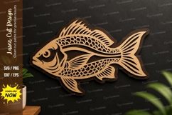 Fish Wall Art Laser Cut Svg Design fish svg, fishing decor Product Image 1