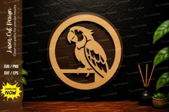 Parrot Circle Laser Cut SVG Tropical Bird Decor parrot svg Product Image 1