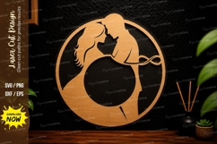 Couple Love Circle Laser Cut SVG Design couple svg, love Product Image 1