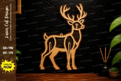 Christmas Reindeer Laser Cut SVG Design reindeer svg Product Image 1