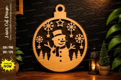 Snowman Christmas Ornament Laser Cut SVG Design snowman Product Image 1