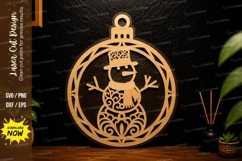 Snowman Ornament Frame Laser Cut SVG Design snowman ornament Product Image 1