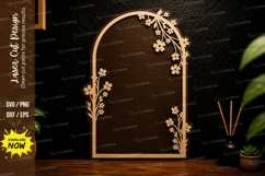 Floral Arch Frame Laser Cut SVG Design floral arch svg Product Image 1