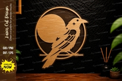 Hummingbird Moon Laser Cut SVG Design hummingbird svg, bird Product Image 1