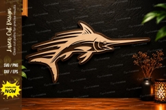 Marlin Fish Laser Cut SVG Design marlin fish svg, swordfish Product Image 1