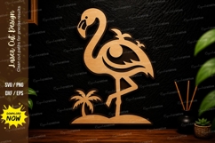 Flamingo Tropical Laser Cut SVG Design flamingo svg, tropic Product Image 1