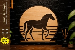 Horse Sunset Laser Cut SVG Design horse svg, horse svg Product Image 1