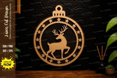 Reindeer Ornament Laser Cut SVG Design reindeer ornament svg Product Image 1