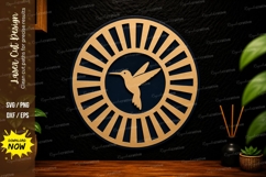 Hummingbird Circle Laser Cut SVG Design hummingbird svg Product Image 1