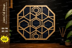 Geometric Pattern Frame Laser Cut SVG Design geometric frame Product Image 1