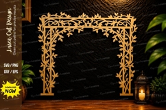 Leafy Wedding Arch Laser Cut SVG Design leaf arch svg Product Image 1