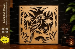 Tropical Bird Frame Laser Cut SVG Design tropical bird svg Product Image 1