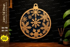 Snowflake Ornament Laser Cut SVG Design snowflake ornament Product Image 1
