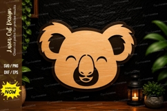 Cute Koala Face Laser Cut SVG Design koala svg, cute koala Product Image 1