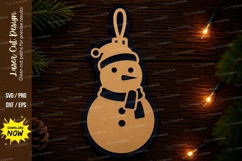 Snowman Ornament Laser Cut SVG Christmas Decor snowman svg Product Image 1