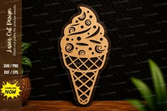 Ice Cream Cone Laser Cut SVG Sweet Dessert Decor ice cream Product Image 1