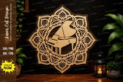 Piano Mandala Laser Cut SVG Design piano mandala svg, music Product Image 1