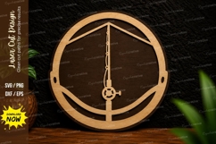 Fishing Rod Circle Laser Cut SVG Design fishing rod svg Product Image 1