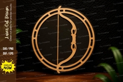 Bow Circle Laser Cut SVG Design bow svg, archery symbol svg Product Image 1