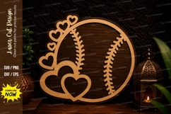 Baseball Heart Laser Cut SVG Design baseball heart svg Product Image 1