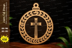 Cross Ornament Laser Cut SVG Design cross ornament svg Product Image 1