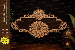 Sunflower Name Plate Laser Cut SVG Design sunflower svg Product Image 1