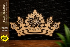 Floral Crown Laser Cut SVG Design floral crown svg, crown Product Image 1
