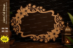 Floral Vintage Frame Laser Cut SVG Design vintage floral svg Product Image 1