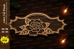 Rose Name Plate Laser Cut SVG Design rose svg, rose name Product Image 1