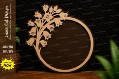 Floral Circle Frame Laser Cut SVG Design floral circle svg Product Image 1