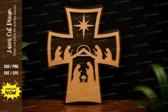 Nativity Cross Laser Cut SVG Design nativity cross svg Product Image 1