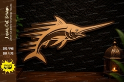 Marlin Fish Laser Cut SVG Design marlin fish svg, swordfish Product Image 1