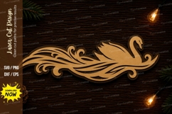 Elegant Swan Flourish Laser Cut SVG Design swan svg, elegant Product Image 1