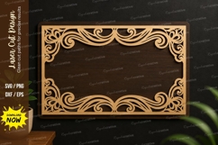 Vintage Swirl Frame Laser Cut SVG Design vintage swirl frame Product Image 1